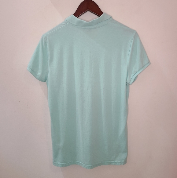 Lauren Ralph Lauren Mint Green Cotton Stretch Short Sleeve Polo Top Sz L - Picture 5 of 13